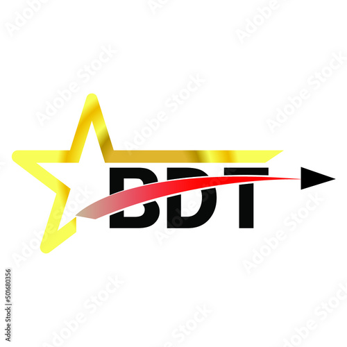 BDT letter logo design. BDT creative  letter logo. simple and modern letter logo. BDT alphabet letter logo for business. Creative corporate identity and lettering. vector modern logo  . photo