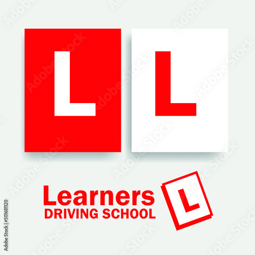 learners, L letter logo design template