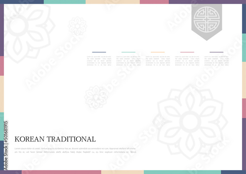 Template with Korean tradition pattern background.
