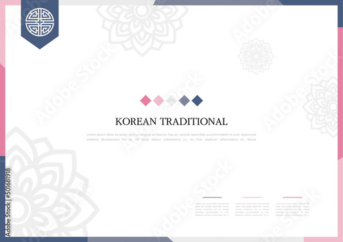 Template with Korean tradition pattern background.
