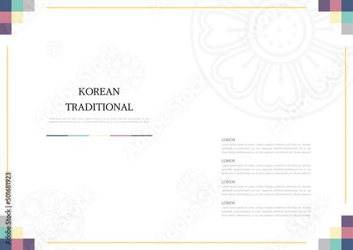 Template with Korean tradition pattern background.
