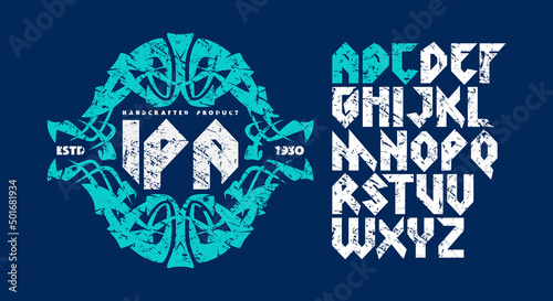 Sans serif font in viking style