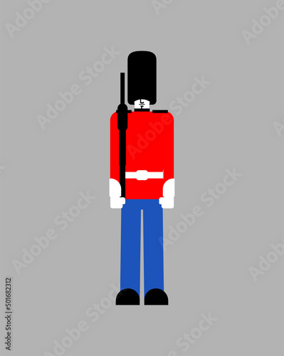 Bearskins British Royal Guardsman. sentry grenadier in bear hat.