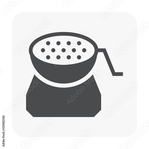 Liquid Limit or atterberg limit vector icon. Laboratory test, astm procedure to measure, analysis water content with equipment, soil sampling for agricultural, geotechnical engineering, construction.
