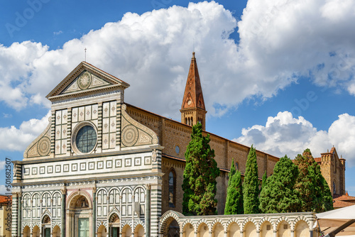 Facade of the Basilica of Santa Maria Novella, Florence, Italy photo