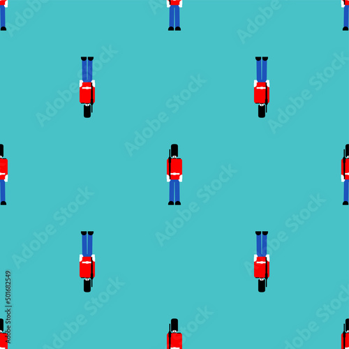 Beefeater British Royal Guardsman pattern seamless. sentry grenadier in bear hat background.