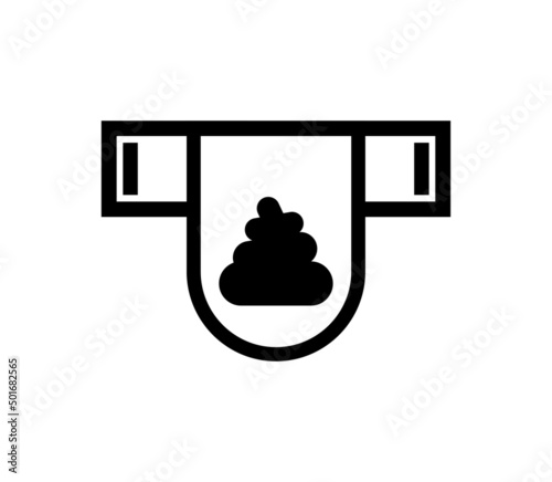 Dirty diaper sign. diaper with shit icon. Vector illustration