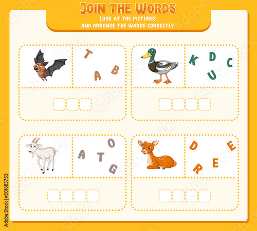 Arrange the letters in order with pictures