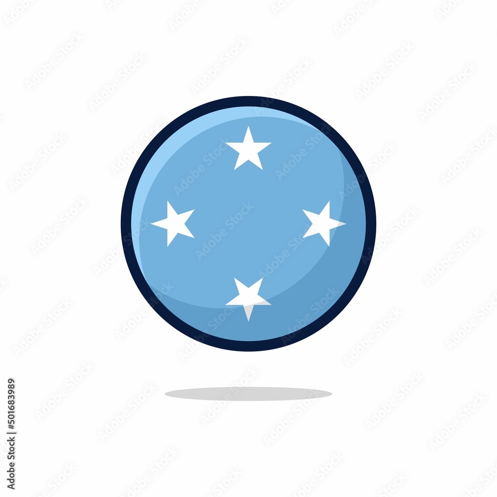 Micronesia Flag Icon. Micronesia Flag flat style isolated on a white background - stock vector. Micronesia Flag Icon. Micronesia Flag flat style isolated on a white background - stock vector.