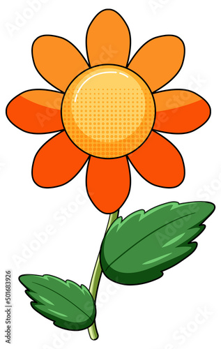 Orange flower with green leaves