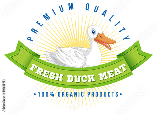 Logo design with fresh duck meat