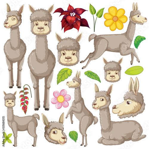 Seamless pattern with cute animals