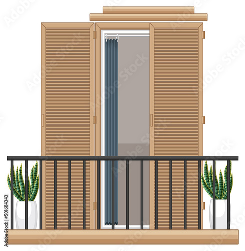 Balcony of apartment building facade