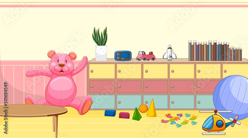 Children room with many furnitures