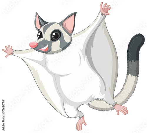 A cute cute sugar glider cartoon character