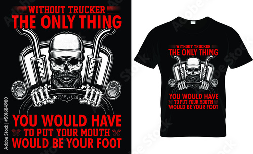 trucker vintage, retro, effect typography t shirt design for truck driver and trucker wife, son, daughter 