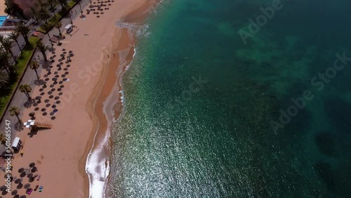 Drone view - beaches and coastline of Arona in Tenerife by the Atlantic Ocean photo