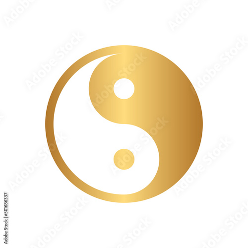 Yin yang icon with gold gradient