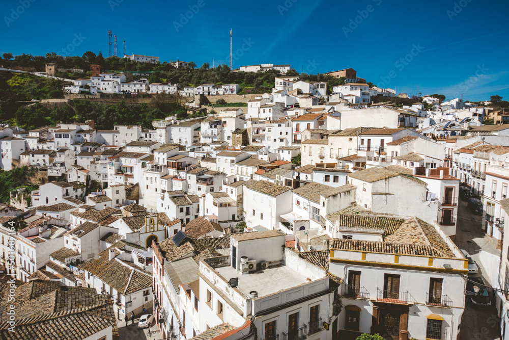 view of rooftops of Andalusian village on clear day