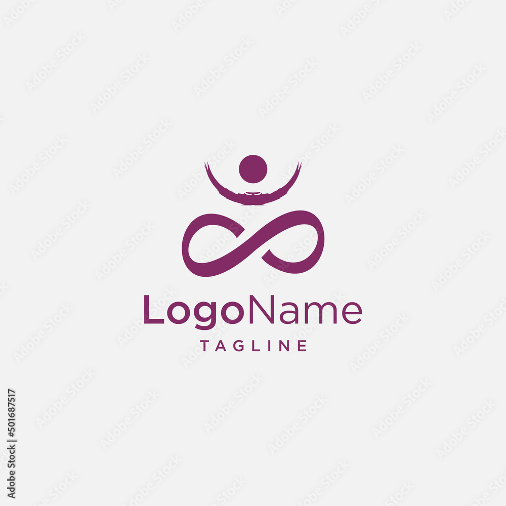 yoga infinity logo design template elements yoga infinity logo design template elements