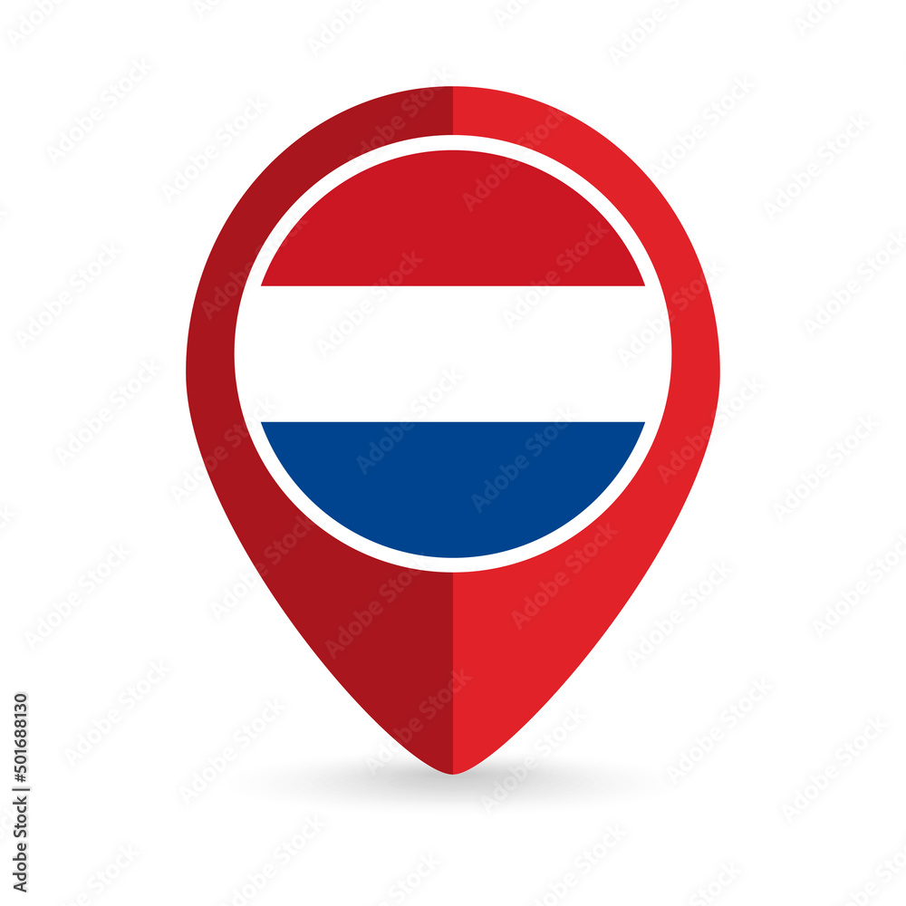 Map pointer with contry Netherlands. Netherlands flag. Vector illustration. Map pointer with contry Netherlands. Netherlands flag. Vector illustration.