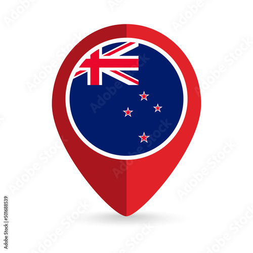 Map pointer with contry New Zealand. New Zealand flag. Vector illustration. Free Download Map pointer with contry New Zealand. New Zealand flag. Vector illustration. - GFXLoad