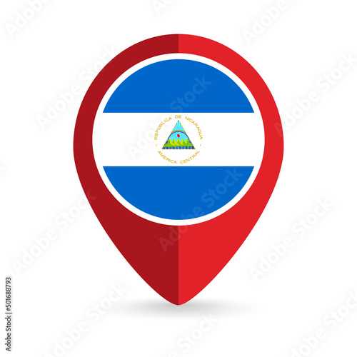 Map pointer with contry Nicaragua. Nicaragua flag. Vector illustration. Free Download Map pointer with contry Nicaragua. Nicaragua flag. Vector illustration. - GFXLoad