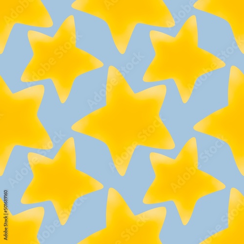 Kids seamless stars pattern for fabrics and textiles and packaging and gifts and wrapping paper and hobbies © Tetiana