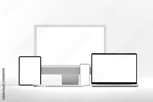 Screen device mock up - 3d rendering