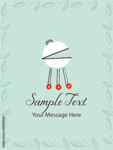Round Barbecue Grill Vector Card Background