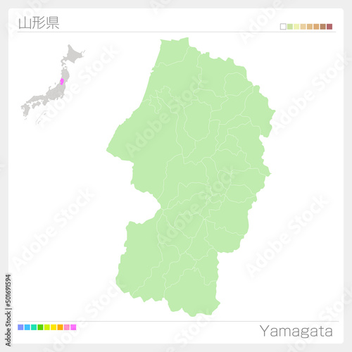 山形県の地図・Yamagata Map