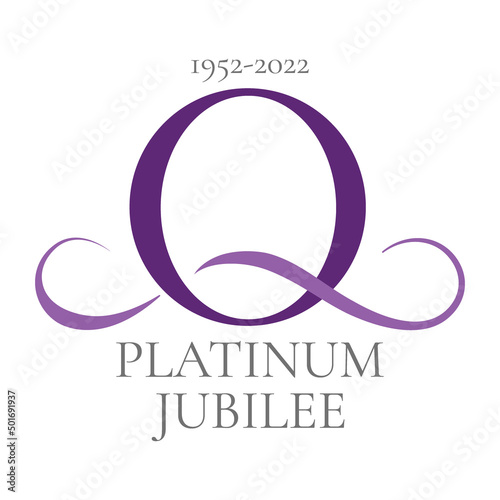 Celebration of the Queen's Platinum jubilee handwritting modern vector lettering Fototapet