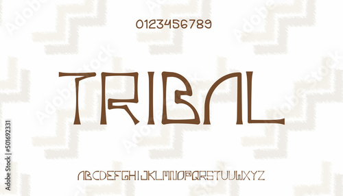 Vector Ethnic Tribal Font Alphabet Typeface