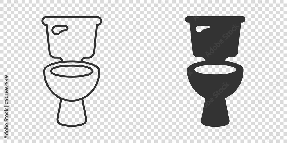 custom made wallpaper toronto digitalToilet bowl icon in flat style. Hygiene vector illustration on isolated background. WC restroom sign business concept.