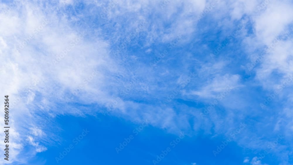 4K Timelapse of white clouds during a spring day with blue sky background 4K Timelapse of white clouds during a spring day with blue sky background