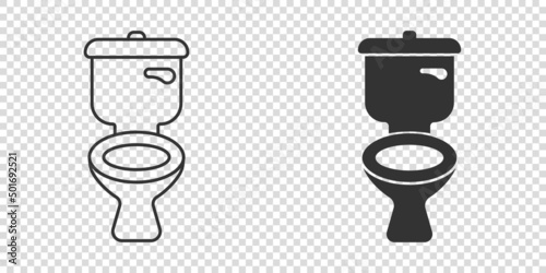 Wallpaper Mural Toilet bowl icon in flat style. Hygiene vector illustration on isolated background. WC restroom sign business concept. Torontodigital.ca