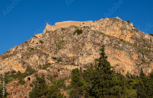 Ancient fortress on the mountain at Nafplio, Greece
