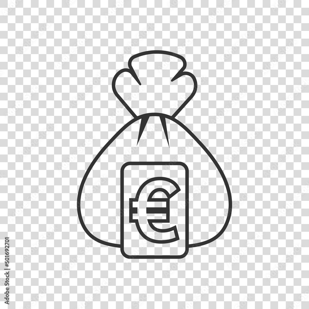Money bag icon in flat style. Moneybag vector illustration on isolated background. Coin sack sign business concept. Money bag icon in flat style. Moneybag vector illustration on isolated background. Coin sack sign business concept.