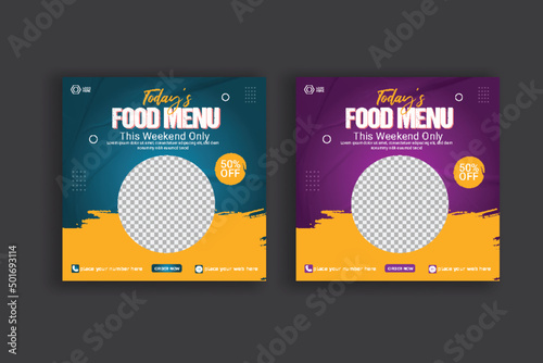 Food social media promotion and banner post design