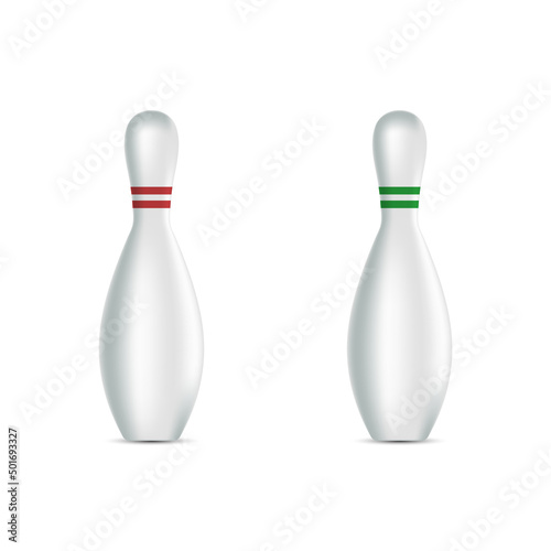 bowling ball and pins isolated