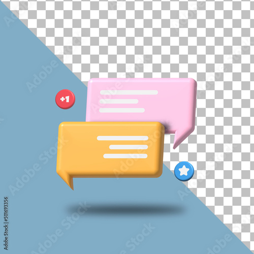 Chat Bubble, Message Icon 3D Rendered