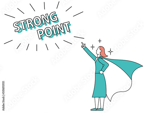 強みのあるポジティブでユニークなビジネスウーマン