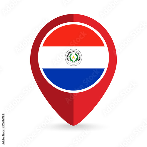 Map pointer with contry Paraguay. Paraguay flag. Vector illustration. Free Download Map pointer with contry Paraguay. Paraguay flag. Vector illustration. - GFXLoad