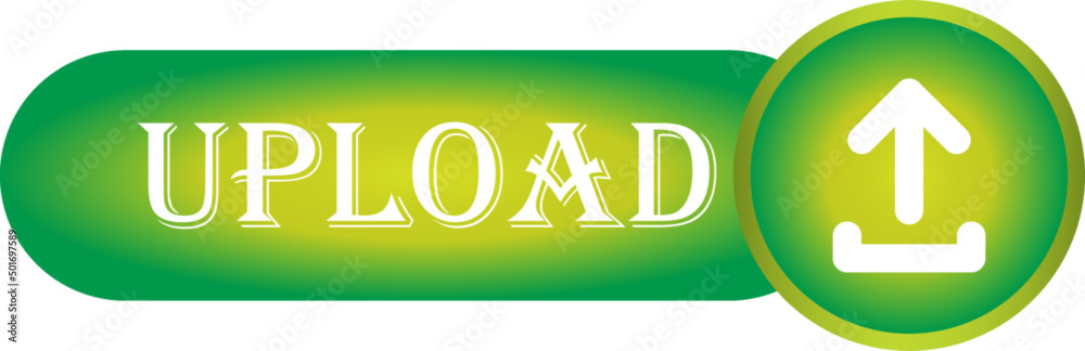 Round upload icon, vector button for websites and internet applications, music, video and data Round upload icon, vector button for websites and internet applications, music, video and data
