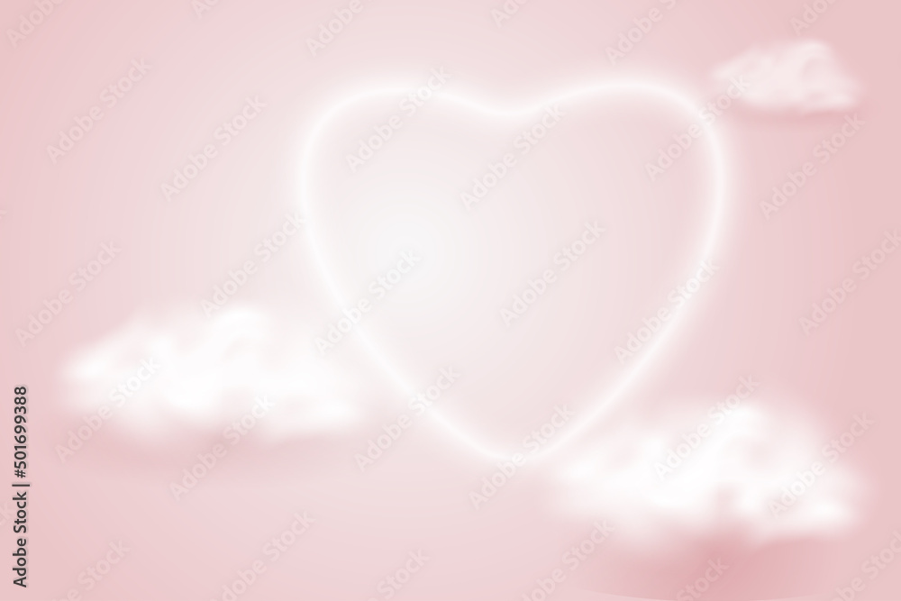 pink background with clouds and heart shaped aura pink background with clouds and heart shaped aura