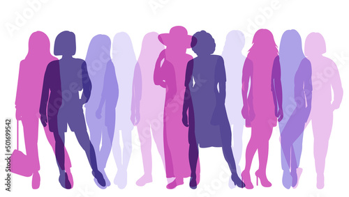 standing people silhouette  on white background  isolated  vector