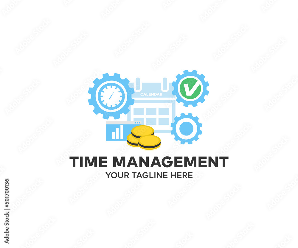 Time management logo design. Concept of work time management, business team. Time management project planning business internet technology concept vector design and illustration. Time management logo design. Concept of work time management, business team. Time management project planning business internet technology concept vector design and illustration.