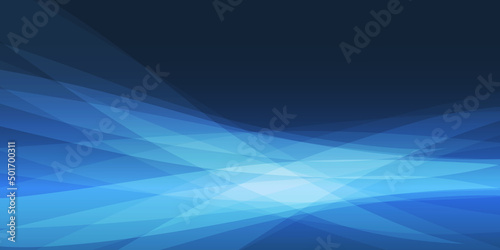 Dark Abstract Minimalist Blue and Black Wavy Flowing Translucent Overlapping 3D Geometric Shapes - Background Design with Copyspace - Simple Wide Scale Vector Template,Concept with Place for Your Text