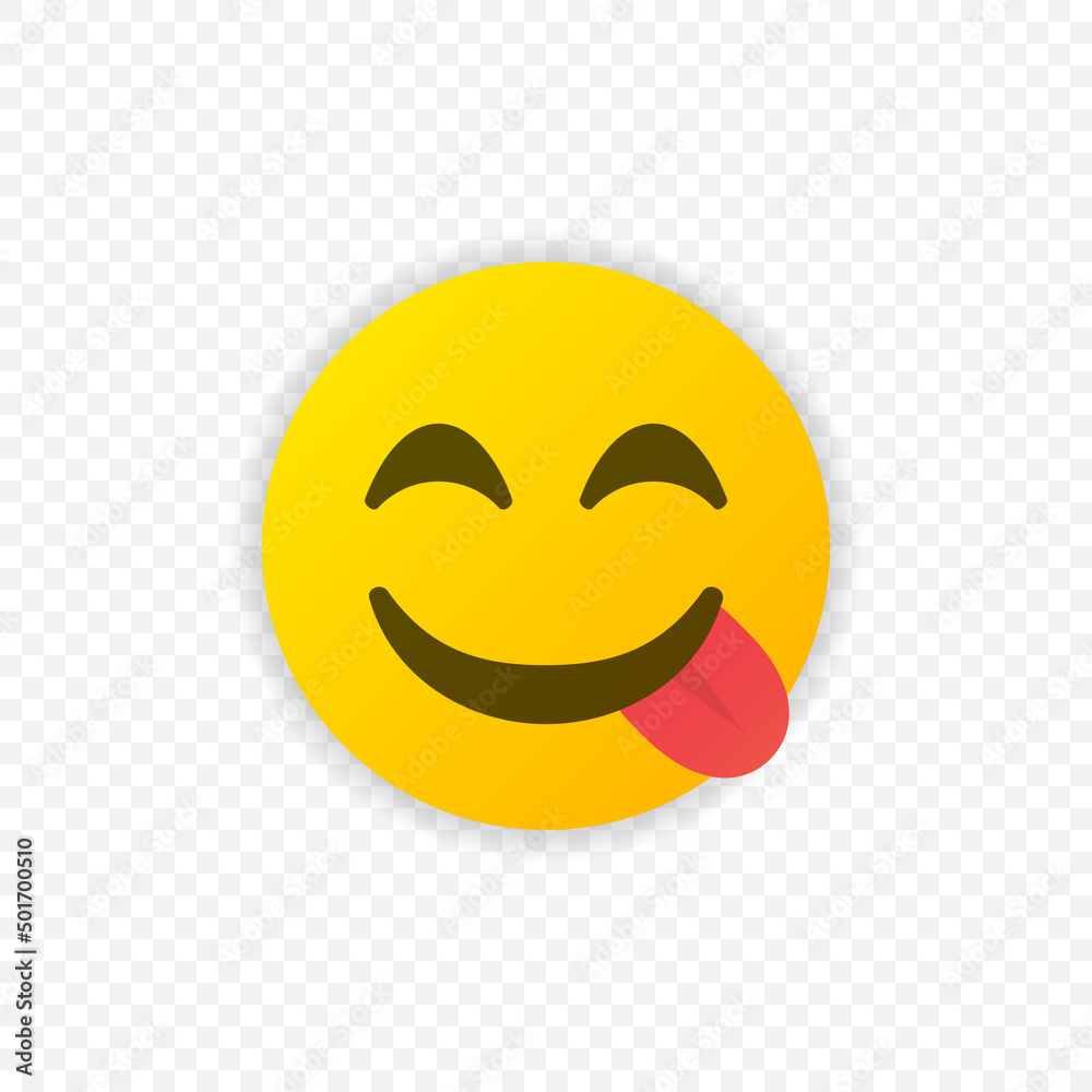 Fototapeta premium Show tongue emoji icon isolated. Tongue emoticon symbol. Vector illustration EPS 10
