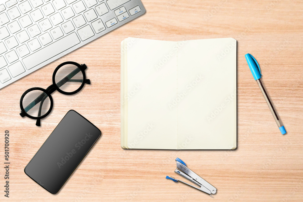 Notebook paper mockup for office workspace Notebook paper mockup for office workspace